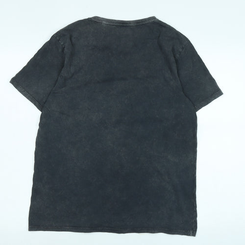 Star Wars Mens Grey Cotton T-Shirt Size M Crew Neck - Logo