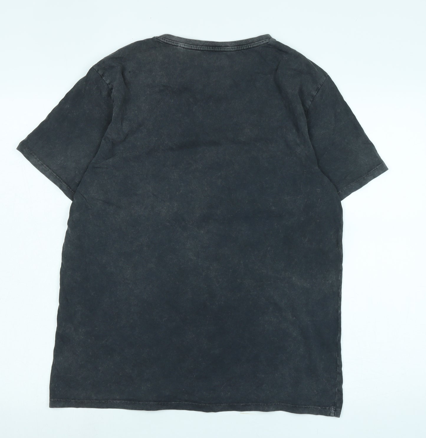 Star Wars Mens Grey Cotton T-Shirt Size M Crew Neck - Logo