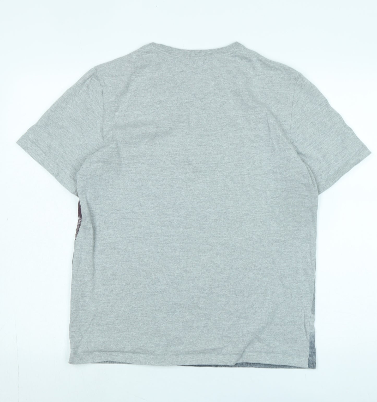 Whistles Mens Grey Cotton T-Shirt Size M Crew Neck - Logo