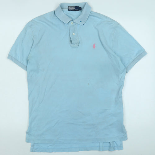 Polo Ralph Lauren Mens Blue Cotton Polo Size S Collared - Logo