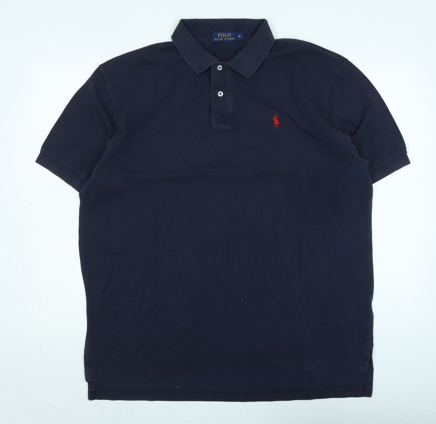 Polo Ralph Lauren Mens Blue Cotton Polo Size XL Collared - Logo