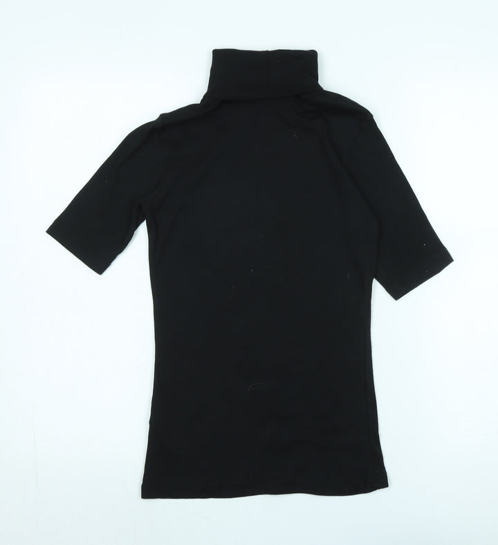 Chillytime Womens Black Cotton Jersey T-Shirt Size 8 Halter - Logo
