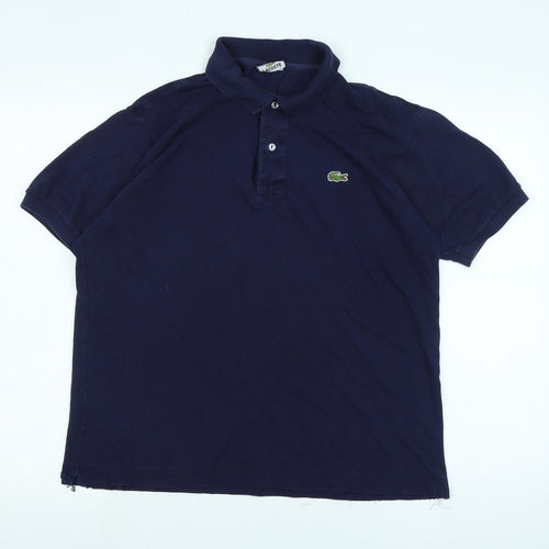 Lacoste Mens Blue Cotton Polo Size M Collared - Logo