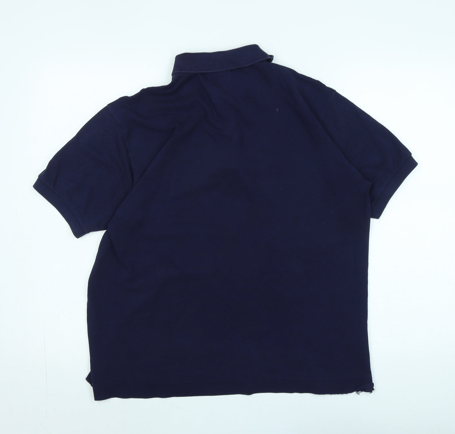 Lacoste Mens Blue Cotton Polo Size M Collared - Logo