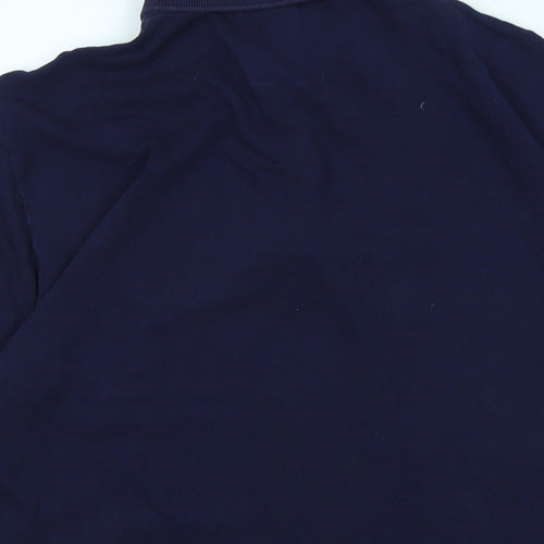 Lacoste Mens Blue Cotton Polo Size M Collared - Logo