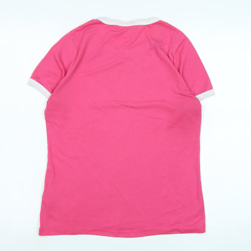 Lee Cooper Womens Pink Cotton Basic T-Shirt Size 12 Collared - Logo