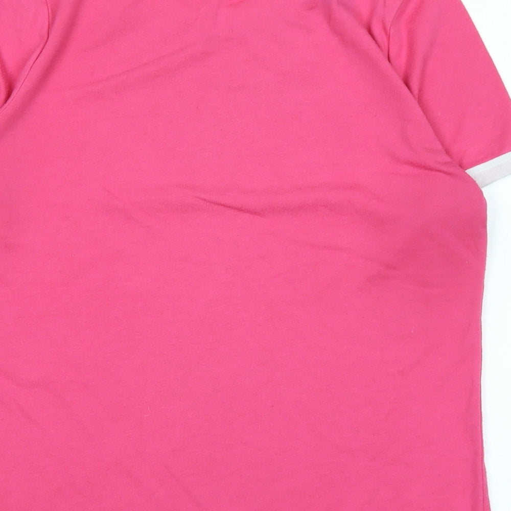 Lee Cooper Womens Pink Cotton Basic T-Shirt Size 12 Collared - Logo