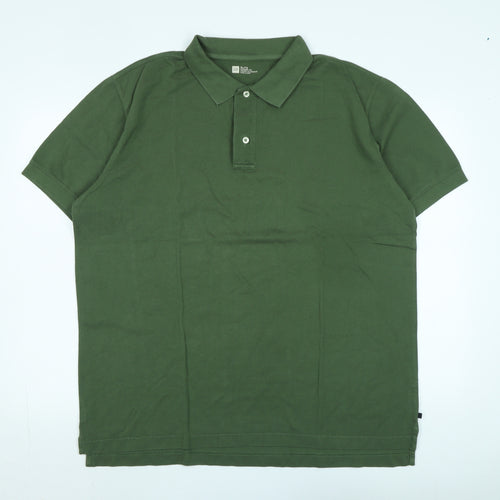 Gap Mens Green Cotton Polo Size XL Collared - Logo