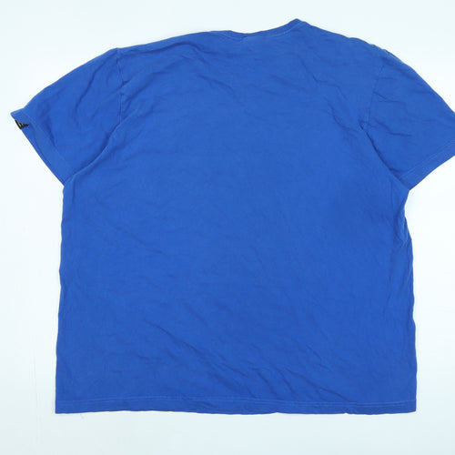 adidas Mens Blue Cotton T-Shirt Size XL Crew Neck - Logo