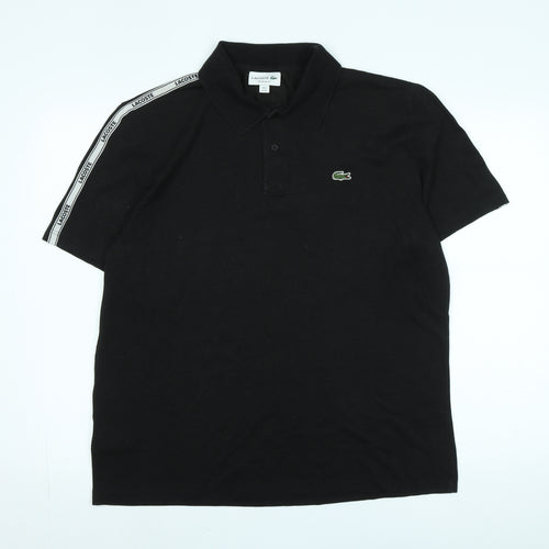 Lacoste Mens Black Cotton Polo Size XL Collared - Logo