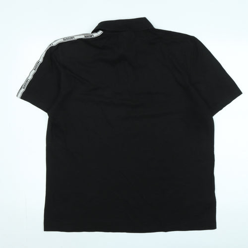 Lacoste Mens Black Cotton Polo Size XL Collared - Logo