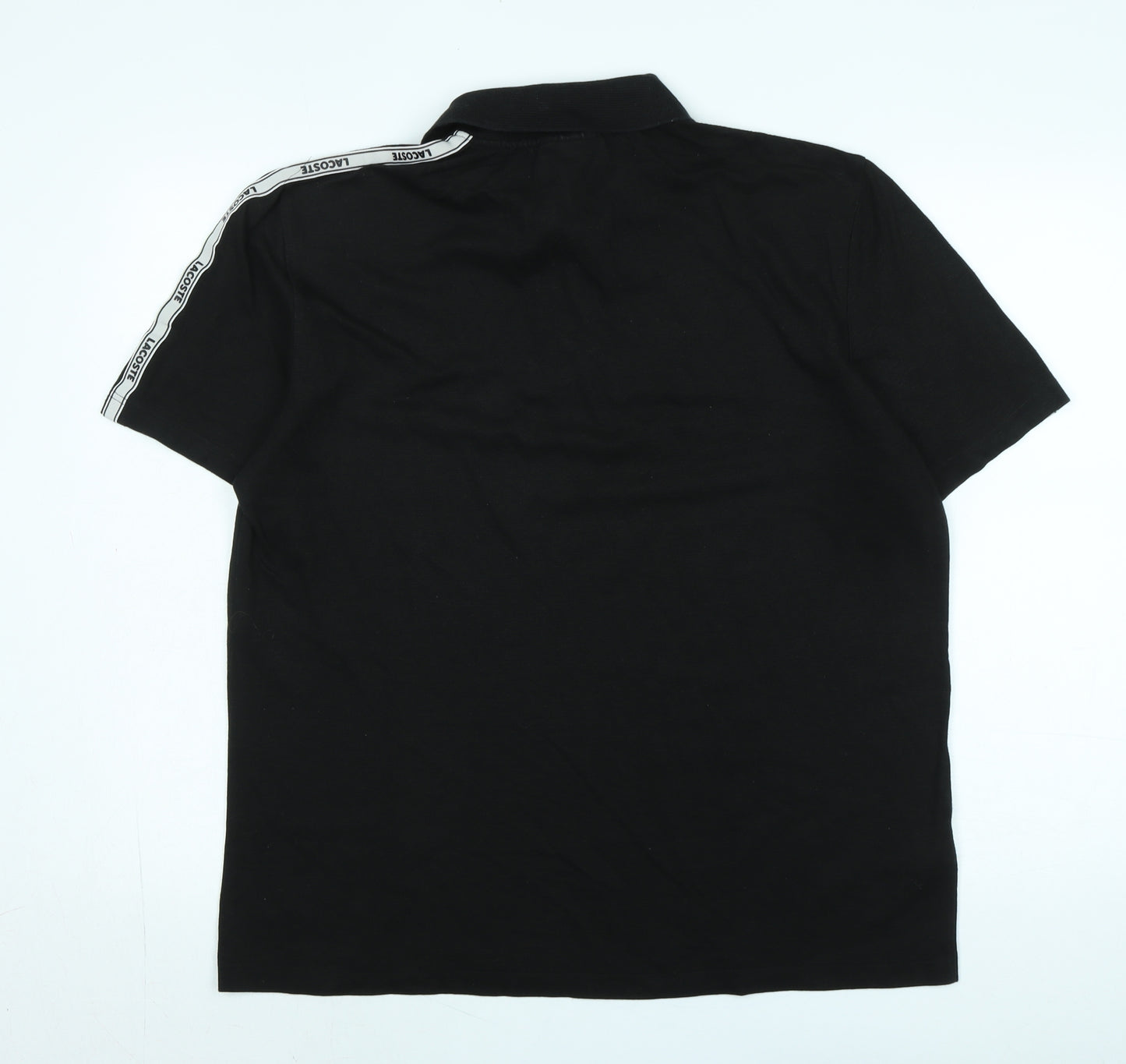 Lacoste Mens Black Cotton Polo Size XL Collared - Logo