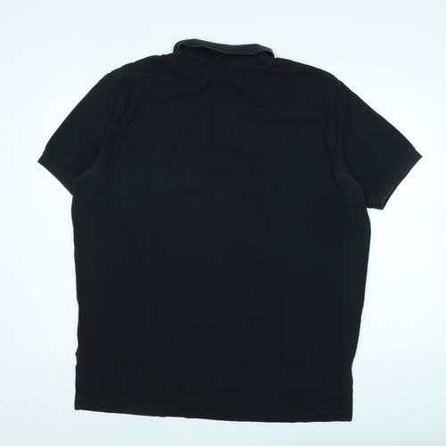 Polo Ralph Lauren Mens Black Cotton Polo Size XL Collared - Logo