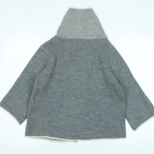 Yida Womens Grey Collared Acrylic Cardigan Jumper Size S - Logo
