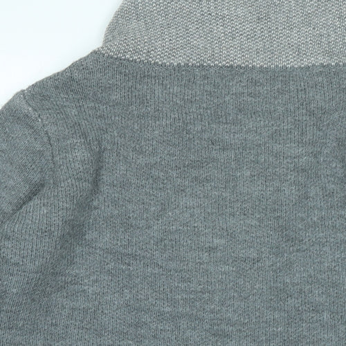 Yida Womens Grey Collared Acrylic Cardigan Jumper Size S - Logo