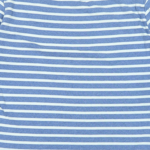 front de mer Womens Blue Cotton Basic T-Shirt Size XL Square Neck - Logo