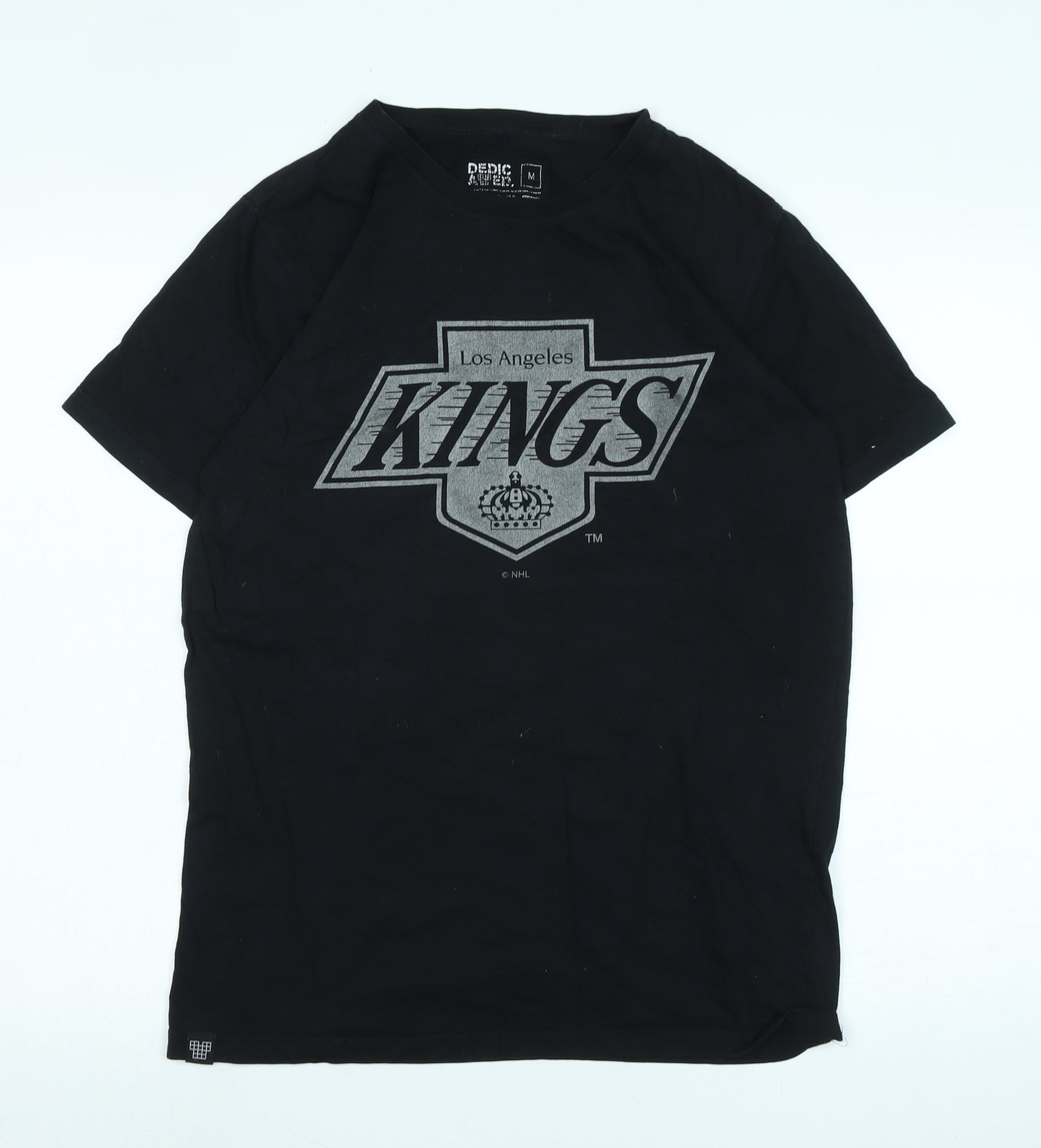 Dedicated Mens Black Cotton T-Shirt Size M Crew Neck - Logo - Los Angeles Kings