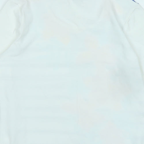 DASH Womens White Cotton Basic T-Shirt Size 10 Scoop Neck - Logo