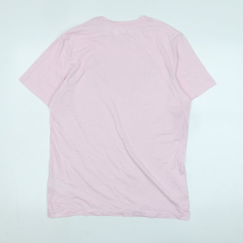 Nike Womens Pink Cotton Basic T-Shirt Size M Crew Neck - Logo -Nike -Just do it.