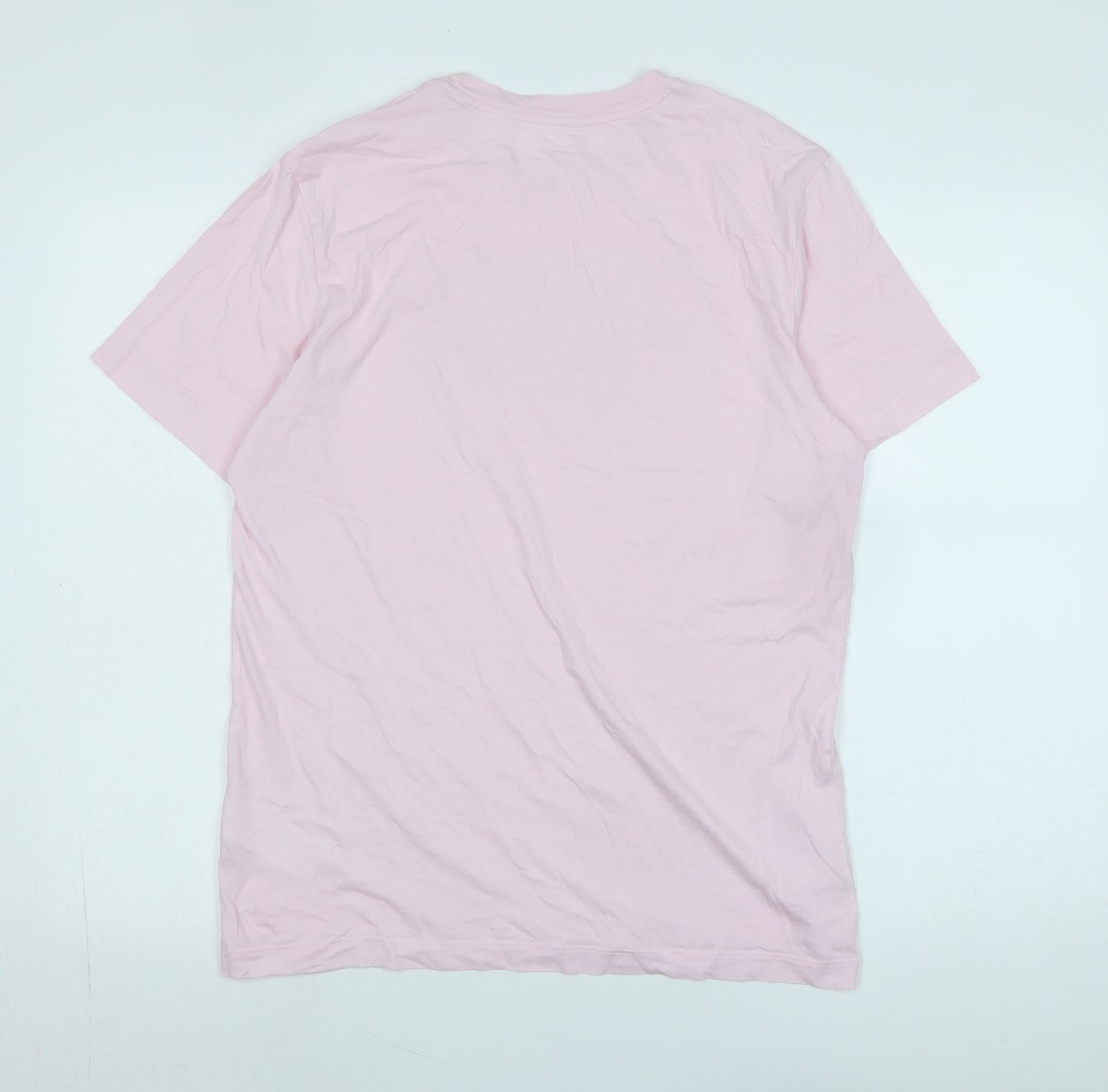 Nike Womens Pink Cotton Basic T-Shirt Size M Crew Neck - Logo -Nike -Just do it.