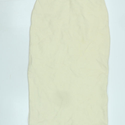 EE Elegance Paris Womens Ivory Wool Straight & Pencil Skirt Size 12 - Logo