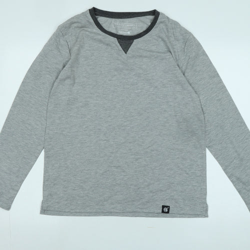 The White Company Womens Grey Cotton Jersey T-Shirt Size M Scoop Neck - Logo
