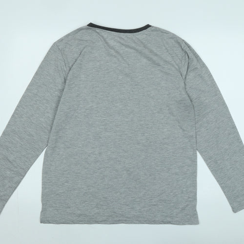 The White Company Womens Grey Cotton Jersey T-Shirt Size M Scoop Neck - Logo