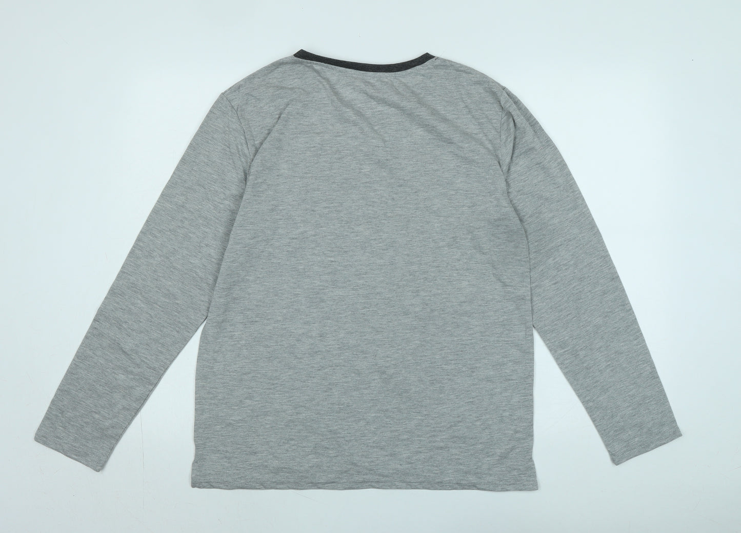 The White Company Womens Grey Cotton Jersey T-Shirt Size M Scoop Neck - Logo