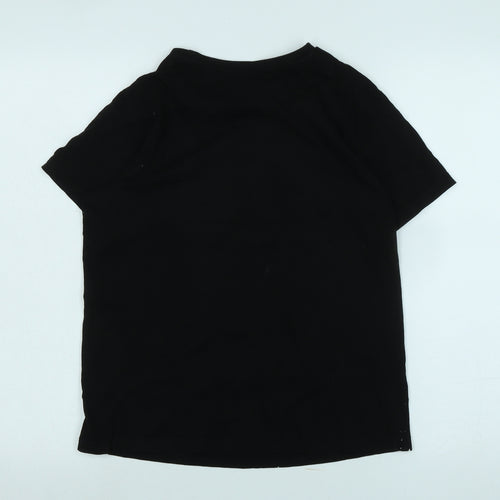 Sonic 2 Boys Black Cotton Basic T-Shirt Size 12-13 Years Crew Neck - Logo - Sonic 2