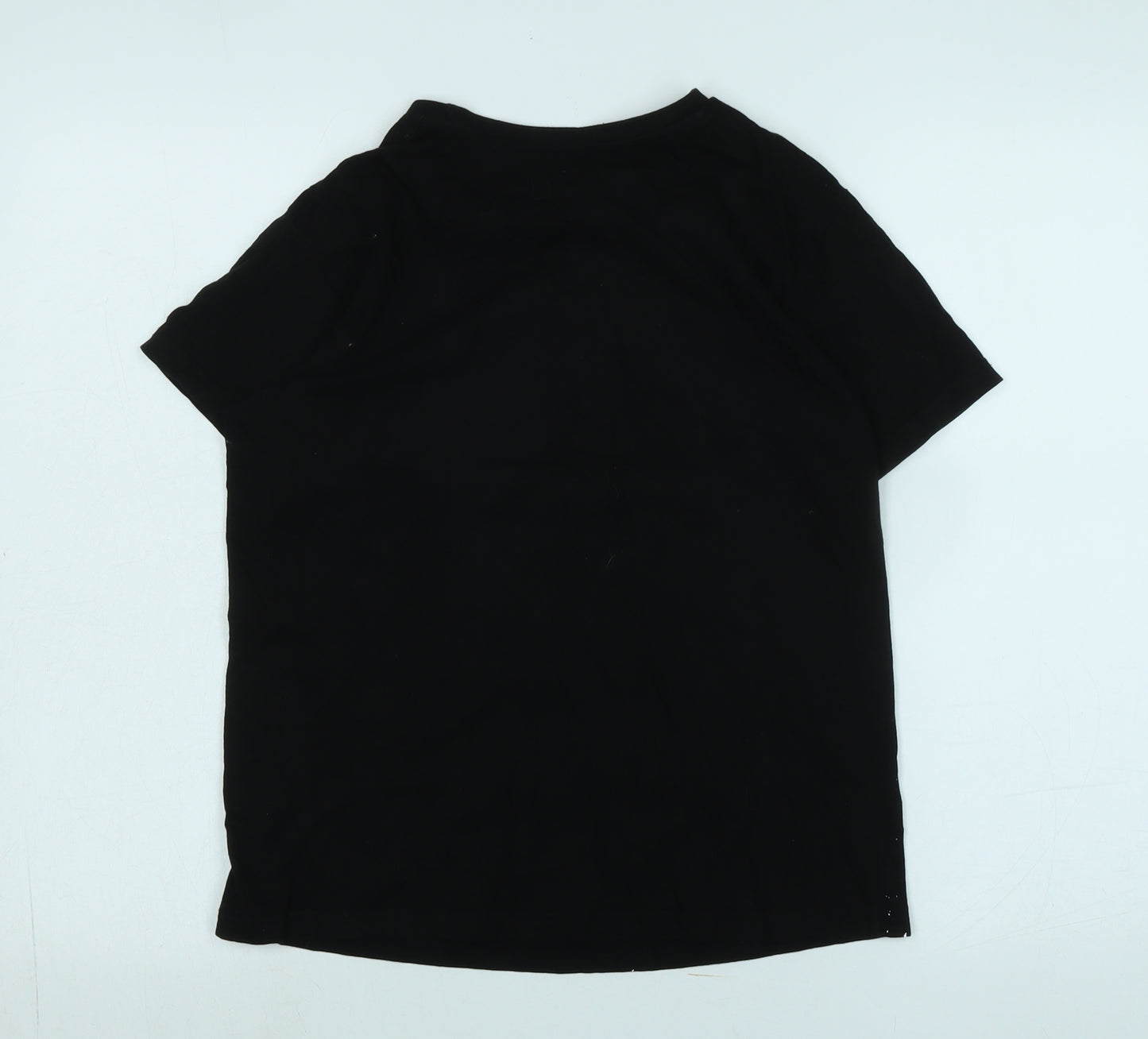 Sonic 2 Boys Black Cotton Basic T-Shirt Size 12-13 Years Crew Neck - Logo - Sonic 2