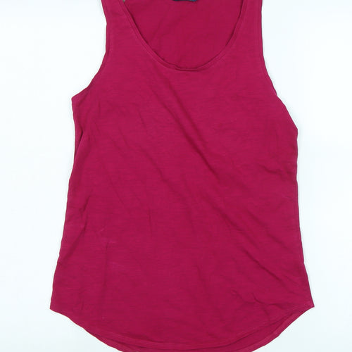 Joules Womens Purple Cotton Basic Tank Size 8 Scoop Neck - Logo