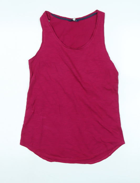 Joules Womens Purple Cotton Basic Tank Size 8 Scoop Neck - Logo