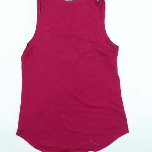 Joules Womens Purple Cotton Basic Tank Size 8 Scoop Neck - Logo