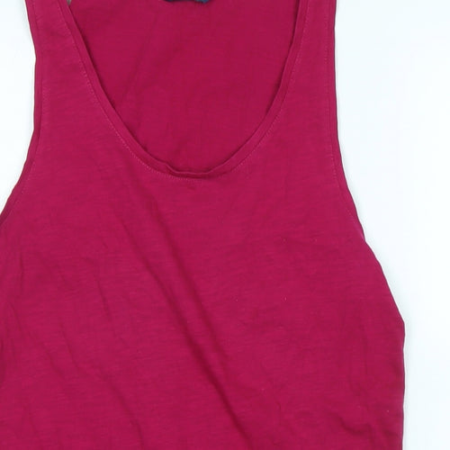 Joules Womens Purple Cotton Basic Tank Size 8 Scoop Neck - Logo