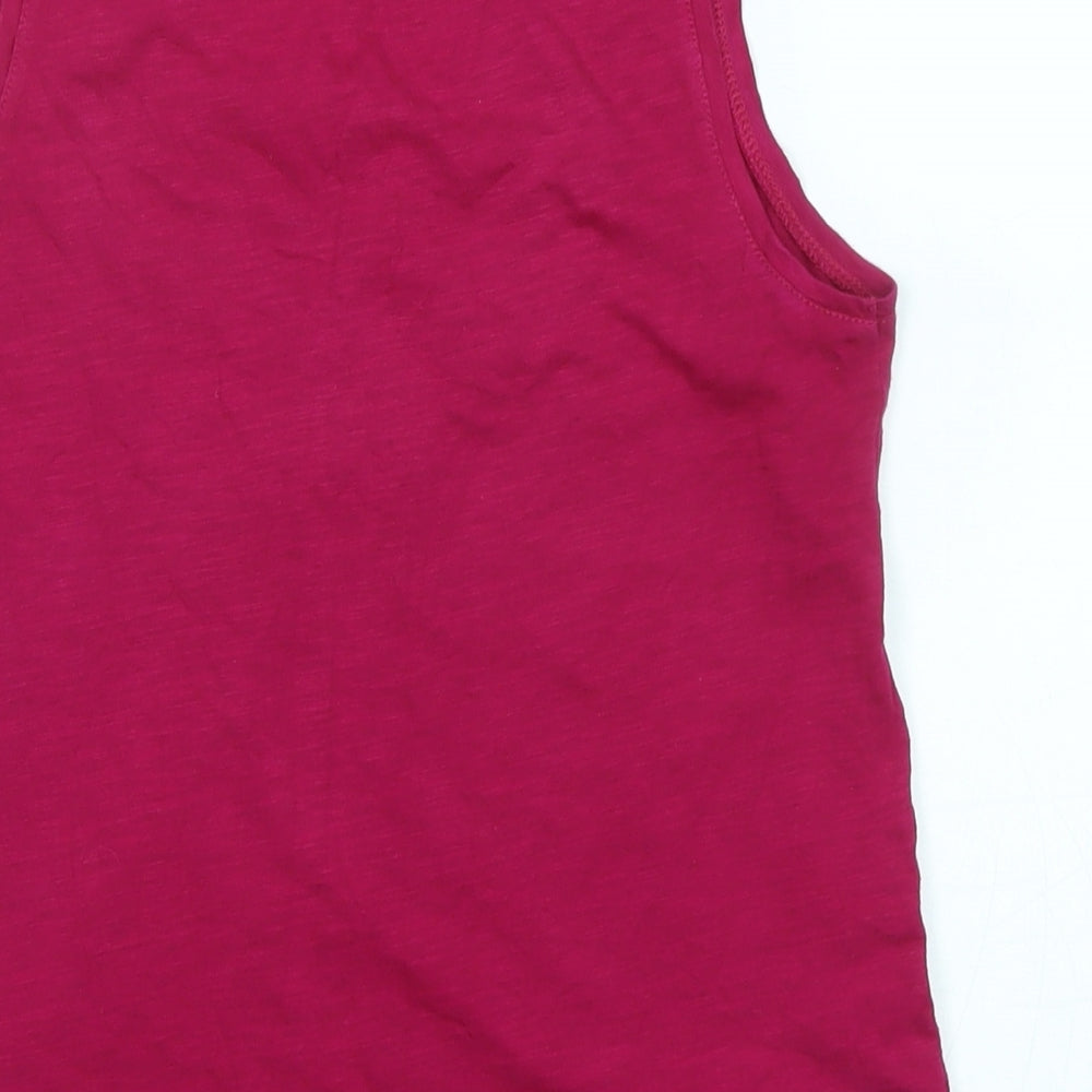 Joules Womens Purple Cotton Basic Tank Size 8 Scoop Neck - Logo