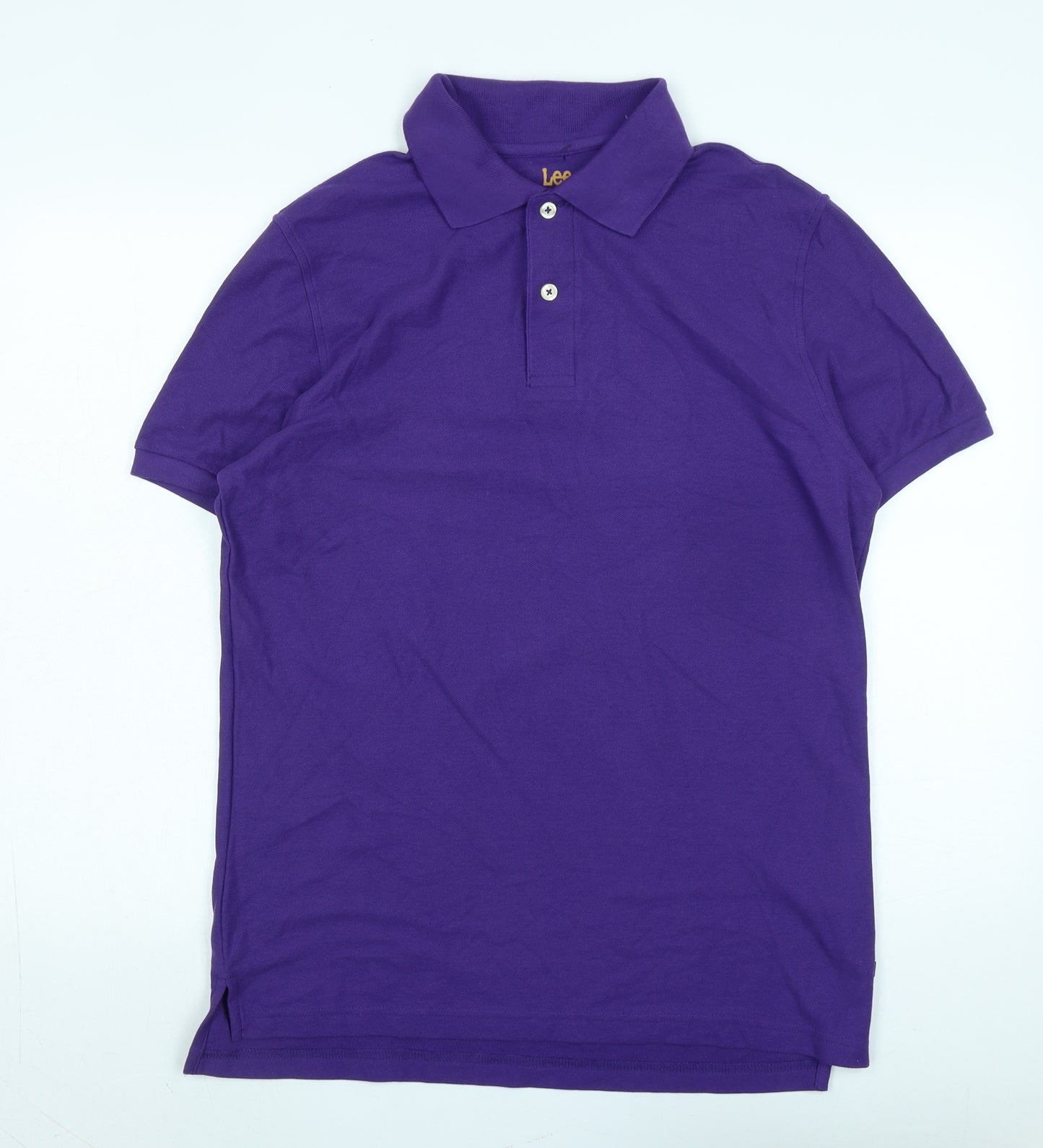 Lee Mens Purple Cotton Polo Size XL Collared - Logo