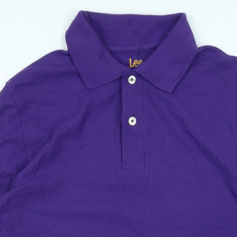 Lee Mens Purple Cotton Polo Size XL Collared - Logo