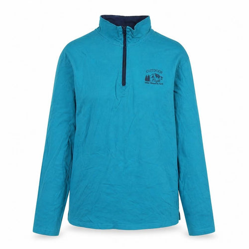 Atlas for women Womens Blue Cotton Pullover Sweatshirt Size L - Logo