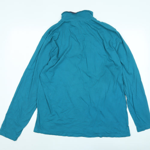 Atlas for women Womens Blue Cotton Pullover Sweatshirt Size L - Logo