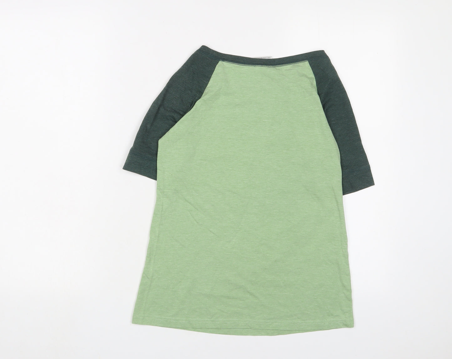 Wicked Womens Green Cotton Basic T-Shirt Size M Crew Neck