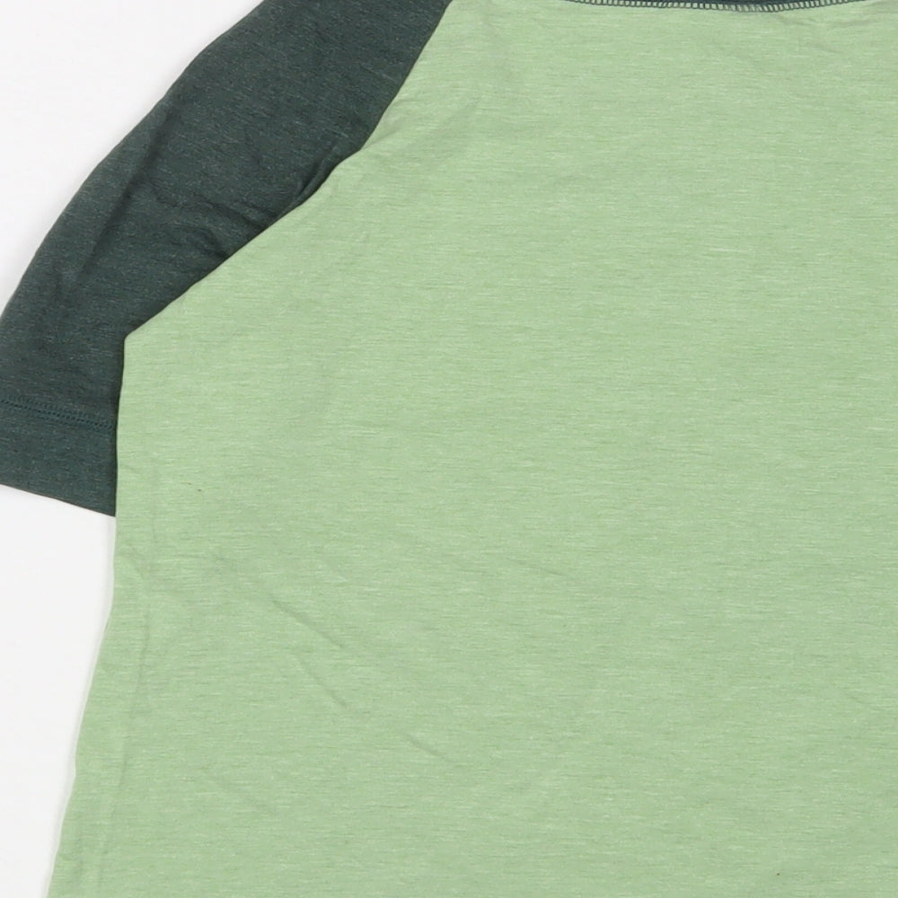 Wicked Womens Green Cotton Basic T-Shirt Size M Crew Neck