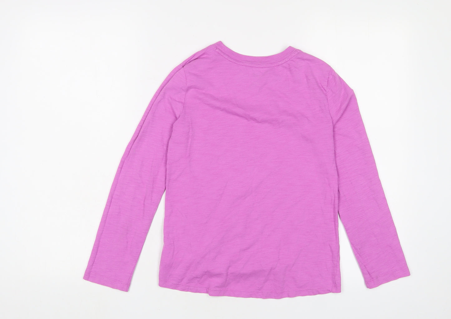 Gap Girls Pink Cotton Basic T-Shirt Size 10-11 Years Crew Neck Pullover - Tie Front