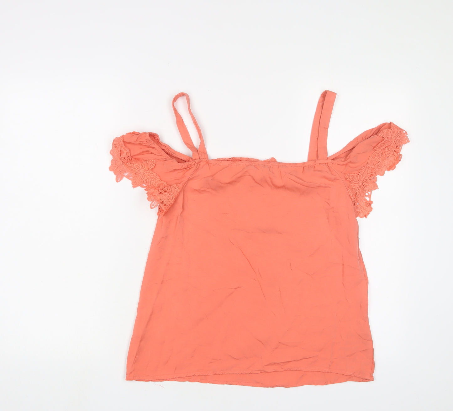 Oasis Womens Pink Cotton Basic Tank Size 12 Square Neck - Embroidered