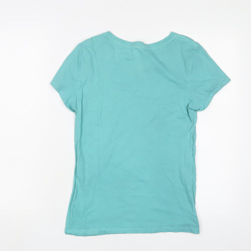 Gap Womens Blue Cotton Basic T-Shirt Size S Crew Neck - Logo