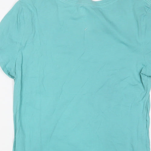 Gap Womens Blue Cotton Basic T-Shirt Size S Crew Neck - Logo