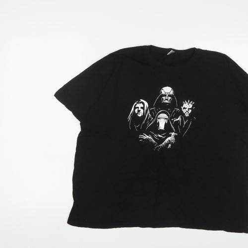 Star Wars Womens Black Cotton Basic T-Shirt Size XL Crew Neck
