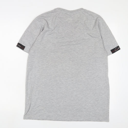 Closure Mens Grey Cotton T-Shirt Size L Crew Neck - Logo
