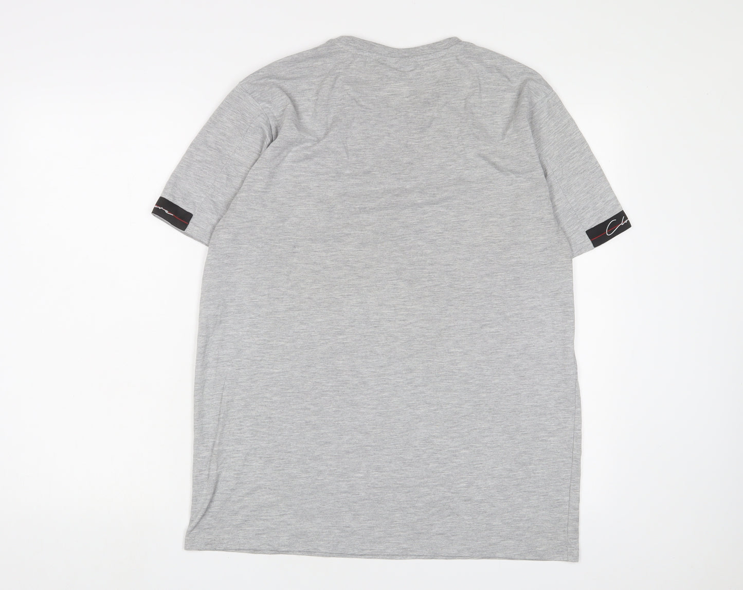 Closure Mens Grey Cotton T-Shirt Size L Crew Neck - Logo