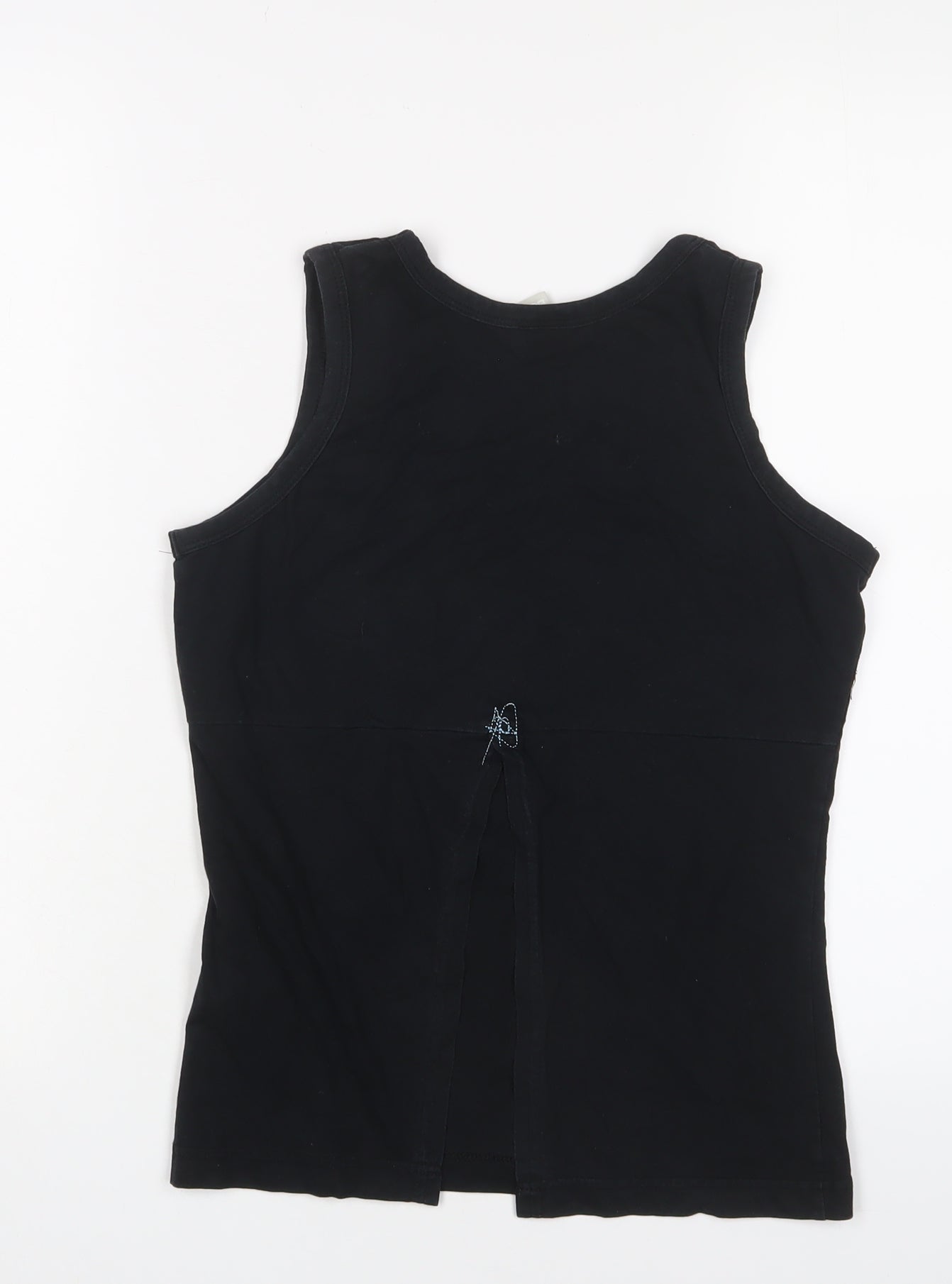 Bench Womens Black Cotton Basic Tank Size S Scoop Neck - Embroidered, Logo