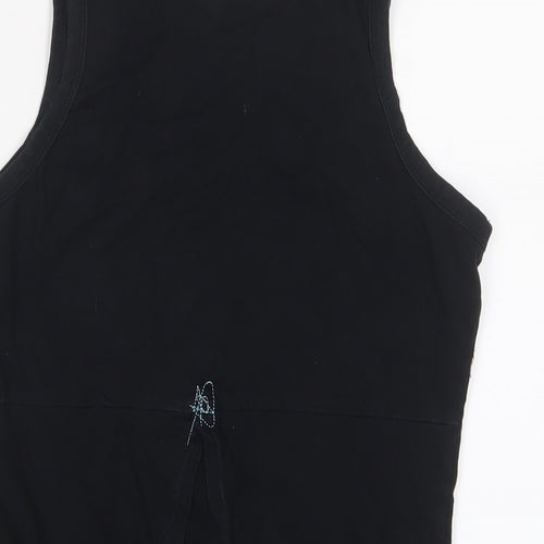 Bench Womens Black Cotton Basic Tank Size S Scoop Neck - Embroidered, Logo